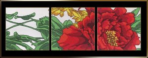 00302-Астрея Арт "Красный цветок" 3 фрагмента