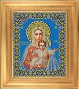 И-010-GC  Икона Божией Матери "Леушинская" 30 x 37 см