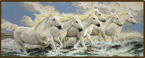013-0338-Janlynn "Лошади, бегущие волнам" 53,3х21 см