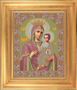 И-015-GC  Икона Божией Матери  "Иверская" 28 x 35 см