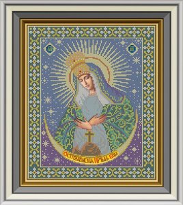 И-019-GC  Икона Божией Матери "ОСТРОБРАМСКАЯ" 27 x 32 см