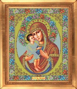 И-022-GC  Икона Божией Матери "Жировицкая" 27 x 32 см