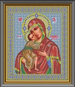 И-033-GC  Икона Божией Матери "Феодоровская" 26 x 31 см