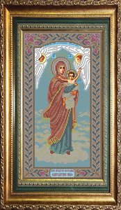 И-041-GC  Икона Божией Матери "Благодатное Небо"  20 x 36 см
