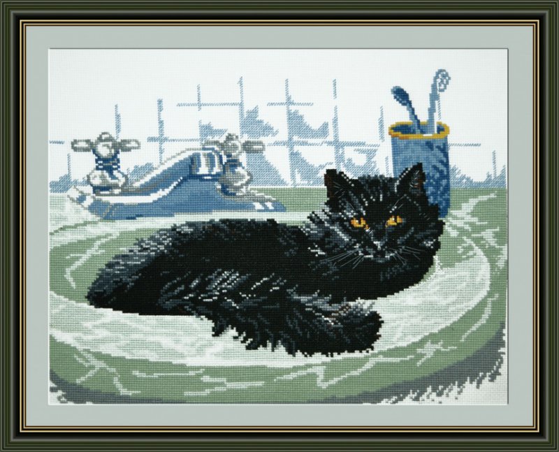 647-Овен "Черный кот" 35х26 см