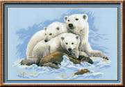 1033-Риолис  "Белые медведи" 60x40 см