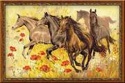 1064-Риолис "Табун лошадей" 30x60 см