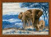 1144-Риолис "Слоны в саванне" 40x30 см