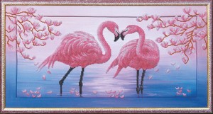 Б-114-Магия Канвы "Розовые фламинго" 57х28,5 см