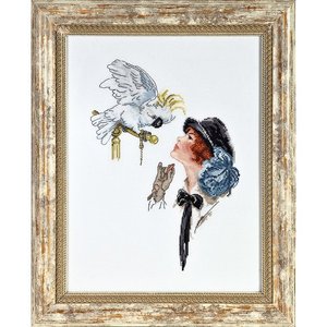 1150-Алисена "Девушка с попугаем" 20х28 см