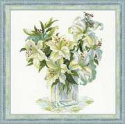 1169-Риолис "Белые лилии" 45x45 см