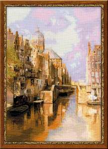 1190-Риолис "Амстердам. Канал Аудезейтс Форбургвал" 40x60 см
