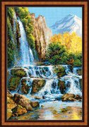 1194-Риолис "Пейзаж с водопадом" 40x60 см