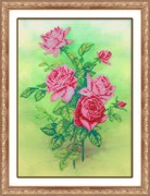 Б-1227-Паутинка "Розовые розы" 31х22,5 см