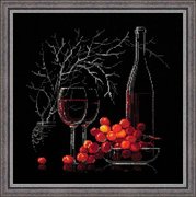 1239-Риолис "Натюрморт с красным вином" 30х30 см