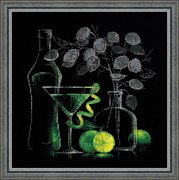 1240-Риолис "Натюрморт с мартини" 30х30 см