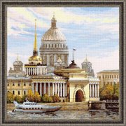 1283-Риолис "Санкт-Петербург. Адмиралтейская набережная" 40x40 см