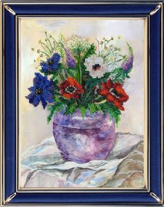 139ЦВ-Вышивальная Мозаика "Акварельные цветы. Анемоны" 19х25,5 см