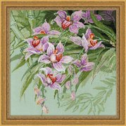 1401-Риолис "Тропические орхидеи" 34х34 см