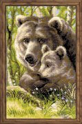 1438-Риолис "Медведица с медвежонком" 22х38 см