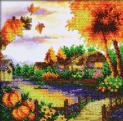 Б-1442-Паутинка "Осенний пейзаж"  20х20 см