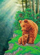 Б-1459-Паутинка "Медвежья семейка" 28х38 см