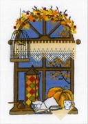 1593-Риолис "Осеннее окошко" 15х21см