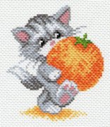 1657н-Матренин Посад "Котик с апельсином" 16х20 см