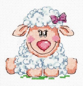 18-83-Чудесная игла "Малышка овечка" 10х10 см