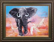 Б-293-Магия Канвы "Африканский слон" 42х31 см