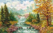 3-09-Алиса  "Горный водопад"  41х26 см