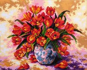 АЖ-0318 "Тюльпаны в вазе"  40x50 см