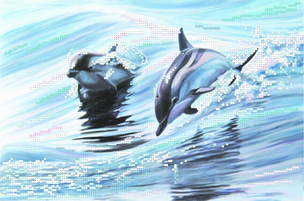 4040-Матренин Посад "Дельфины" 28х34 см