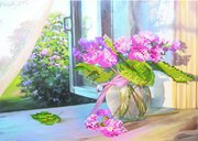 4041-Матренин Посад "Цветы на окне" 28х34 см