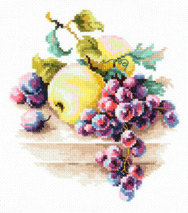 50-05-Чудесная игла "Виноград и яблоки" 16х18 см