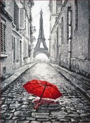 868-Овен "В Париже дождь" 20х29 см