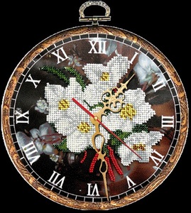 B-031-Вышиваем бисером "Часы "Ромашки" d 18 см