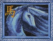 B-077-Вышиваем бисером "Синяя лошадь" 