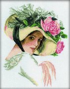 М-098-РТО "Ретро "Девушка в шляпе с розой" 26x33 см