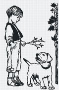 НВ-155-МП Студия "Мальчик с собакой (графика)" 31х46 см