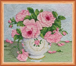АН-014-Абрис Арт "Розовые цветы" 20,5х16,5 см