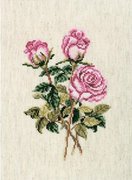 С-179-РТО "Розы на льняной ткани" 13х18 см