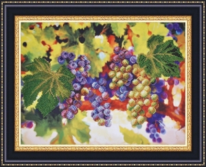 Р-056-Картины Бисером "Виноградные гроздья" 38x28см