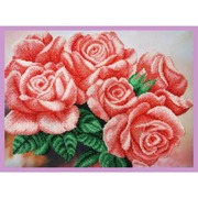 Р-293-Картины Бисером "Розовые розы" 37х25см