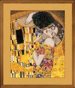 1170-Риолис "Поцелуй" по мотивам картины Г.Климта 30x35 см