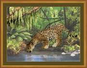 РТ-0023-Риолис "Леопард у воды" 40x30 см